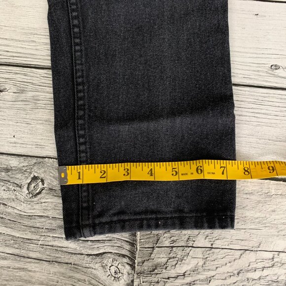 Vintage 90s LA Blues Faded Washed Black Denim Tapered Straight Leg Jeans - Picture 10 of 11